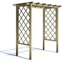 Shire Pressure Treated Arch Trellis Pergola, Brown