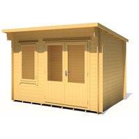 Shire Edgefield 11 ft x 8 ft Log Cabin, Brown