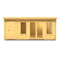 Shire Elm 10 ft x 17 ft Log Cabin, Brown