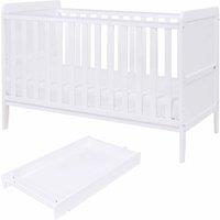 Tutti Bambini Rio Cot Bed With Cot Top Changer & Mattress - White, White