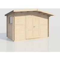 Power 8x14 Chalet Workshop Log Cabin, Doors Central - 28mm Logs, Brown