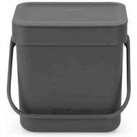 Brabantia Sort & Go Waste Bin 3L - Grey, Grey