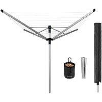 Brabantia Lift-o-matic Advance 60m Rotary Dryer With Ground Spike, Cover And Peg Bag - Metallic Grey, Grey