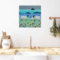 The Art Group Ailsa Black (Fleecies In Flowers) 40x40cm Wall Art, Multi