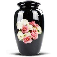 Sterling Ventures Decorative Classic Pink Rose Jar Black, Black