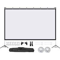HOMCOM 120 Inch Portable Projector Screen, White