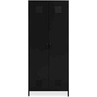 Interiors by PH Academy Two Door Black Wardrobe, Black