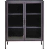 Interiors by PH Acier Two Door Grey Cabinet, Grey