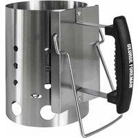 George Foreman Compact Stainless Steel Chimney Starter, Silver