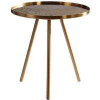 Interiors by PH Side Table With Gold Finish Legs, Gold
