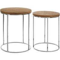 Interiors by PH Set Of 2 Round Side Tables, Brown
