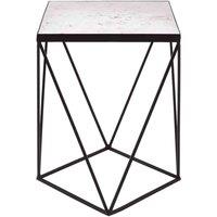Interiors by PH Square Black Finish Base Side Table, Black