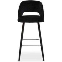 Interiors by PH Velvet Bar Chair - Black, Black