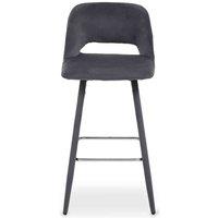 Interiors by PH Velvet Bar Chair - Grey, Grey
