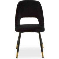 Interiors by PH Velvet Dining Chair - Black, Black