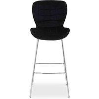 Interiors by PH Black Velvet Bar Chair, Black