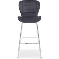 Interiors by PH Grey Velvet Bar Chair, Grey