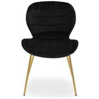 Interiors by PH Black Velvet Dining Chair, Black
