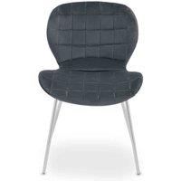 Interiors by PH Grey Velvet Dining Chair, Grey
