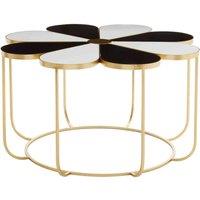 Interiors by PH Black And White Top Petal Shape Table, Gold