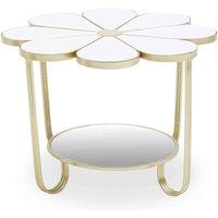 Interiors by PH White Top Petal Shape Table, Gold