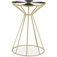 Interiors by PH Black And White Petal End Table, Gold