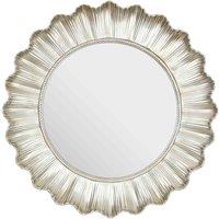 Interiors by PH Champagne Finish Scallop Wall Mirror, Gold