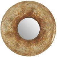 Interiors by PH Faiza Medium Textured Wall Mirror, Gold