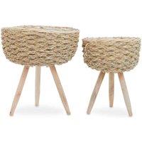 Interiors by PH Lentigo Set Of Two Natural Planters, Brown