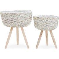 Interiors by PH Lentigo Set Of Two White Planters, White