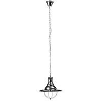 Interiors by PH Industrial Chrome Glass Pendant Light, Silver