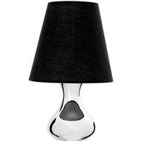 Interiors by PH Nell Black Fabric Shade Table Lamp, Silver