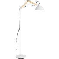 Interiors by PH Blair White Wood Metal Floor Lamp, White