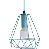 Interiors by PH Beli Blue Metal Wire Pendant Light, Blue