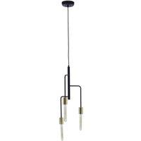 Interiors by PH Lagona 3 Bulb Gold And Black Pendant Light, Black