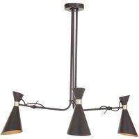 Interiors by PH Linox 3 Shade Black And Gold Bent Arm Pendant, Black