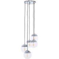 Interiors by PH Revive Chrome Finish Five Pendant Lights, Silver