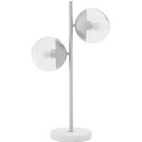 Interiors by PH Revive Chrome Finish 2 Light Table Lamp, Grey