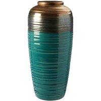 Interiors by PH Large Ribbed Vase, Blue