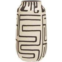 Interiors by PH Earthenware White And Black Vase, White