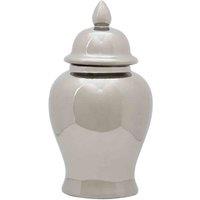 Interiors by PH Small Ceramic Silver Jar, Silver