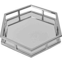 Interiors by PH Silver Finish Hexagonal Tray, Silver