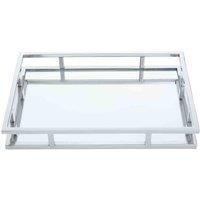 Interiors by PH Rectangular Silver Finish Tray, Silver