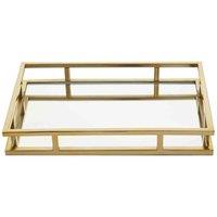 Interiors by PH Rectangular Gold Finish Tray, Gold