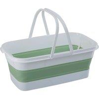 Interiors by PH Collapsible Green White Rectangular Basket