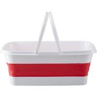 Interiors by PH Collapsible Red White Rectangular Basket