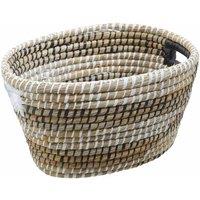 Interiors by PH Set of Three Oval Straw Baskets, Brown