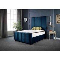 DS Living Milly Panel Luxury Velvet Upholstered Bed Frame Double 4ft6 Royal Blue