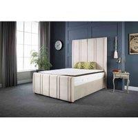 DS Living Milly Panel Luxury Velvet Upholstered Bed Frame Double 4ft6 Coconut Cream