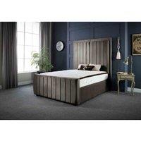 DS Living Lucinda Panel Luxury Velvet Upholstered Bed Frame Double 4ft6 Charcoal Grey